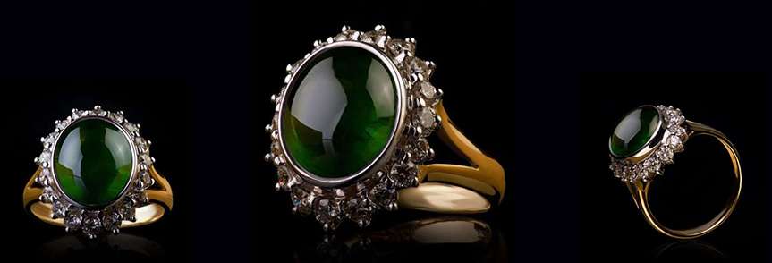 Эксклюзивное золотое кольцо с природными: гранатом и бриллиантами в золоте  Denisov Gems
